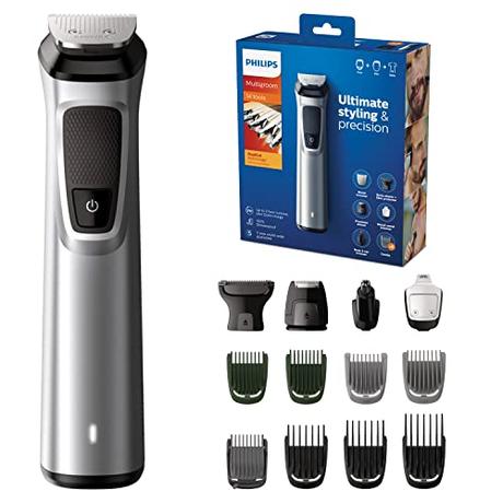 Philips Multigroom Serie 7000, Recortadora 14 en 1 para Barba, Pelo y Cuerpo con Tecnología DualCut (modelo MG7720/15)