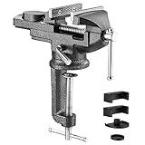 Tornillo de Banco de Trabajo de 70 mm,Mordaza de Banco con base Giratoria 360 grados, Material de acero Moldeado, potencia de sujeción: 800 kg (70 mm)