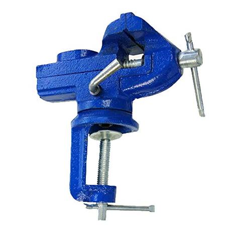 KATSU Tornillo de Banco de Trabajo, 60mm Tornillo Mini de Sujeción Pesada Universal de Precisión con 360° Base Giratoria y Yunque, Abrazadera de Banco para Carpintería Metalurgia Reparación 402322