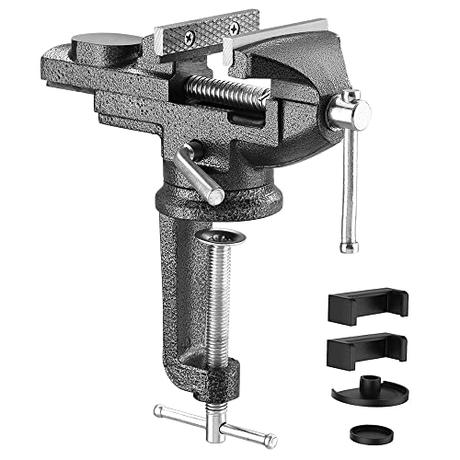 Tornillo de Banco de Trabajo de 70 mm,Mordaza de Banco con base Giratoria 360 grados, Material de acero Moldeado, potencia de sujeción: 800 kg (70 mm)