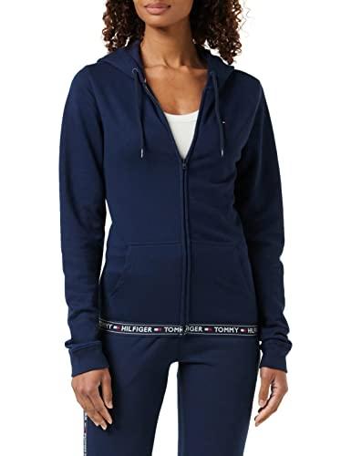 Tommy Hilfiger Mujer Sudadera con Capucha y Cremallera, Azul (Navy Blazer), M