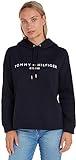 Tommy Hilfiger Mujer Sudadera Heritage con Capucha, Azul (Desert Sky), M