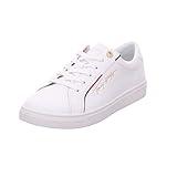 Tommy Hilfiger Mujer Sneaker Suela Cupsole Tommy Signature Zapatillas, Blanco (White), 38 EU