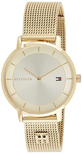 Tommy Hilfiger Reloj Analógico de Cuarzo para mujer con correa de malla de acero inoxidable dorado - 1782286