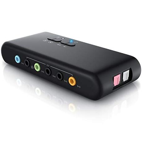 CSL - Tarjeta de Sonido USB 7.1 Externa 8 Canales - Canal 7.1 USB Soundbox - Dynamic 3D Surround Sound - para hasta 8 Altavoces - grabación reproducción simultánea - para Audio analógicos y Digitales