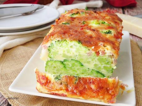 Pastel de brócoli con jamón