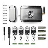 All Home Basics Cerradura Invisible de seguridad con control remoto - para puerta exterior o interior con 4 mandos antirrobo y antiokupas, Negro