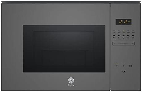 Balay 3CG5175A0 - Microondas Integrable Serie Cristal, Capacidad 25 Litros, Con Grill, Lanzamiento 2020, Gris Antracita