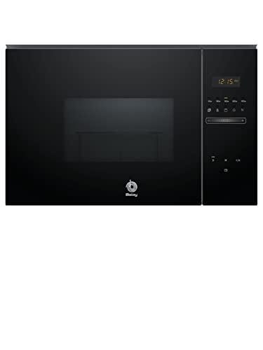 Balay, 3CG5175N2, Microondas Integrable, Grill, 38 cm, 25 l, 800W, Aqualisis, Ap. lateral izquierda, Cristal Negro