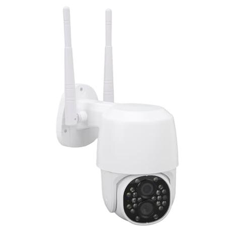 Huairdum Cámara de Seguridad de Doble Lente, Zoom 15X IP66 Cámara de Vigilancia Exterior Giratoria Impermeable Almacenamiento en la Nube de Conversación de 2 Vías para Entrada Al Patio