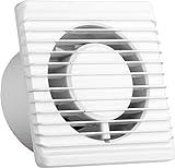 Extractor universal con válvula antirretorno de 100 mm/10 cm de diámetro para baño y cocina, bajo consumo de energía 8 W, funcionamiento silencioso 26 dB y alta eficiencia 93 m3/h. Systerm Energy.