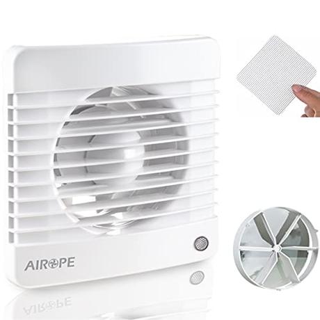 AIROPE -100 mm,Ventilador extractor de baño aire, Silencioso con válvula Anti retorno + Mosquitera Integrada,Ideal para Baño,Cocina,Inodoro,Bajo consumo,Garantía 5 AÑOS