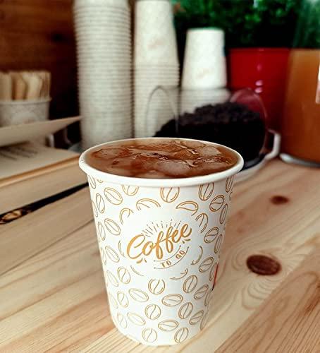 Caramont-7 Oz 100 Vasos de Cartón, Desechables, Resistentes al Calor, para Bebidas Frías y Calientes de Cartón de Calidad, Ideal para Café Expresso, Café Cortado, Té, Cumpleaños, etc