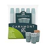 Caramont,400 Vasos de Cartón de 7 Onzas con Agitadores de Madera,Ecológicos y Desechables,Resistentes Al Calor, Ideales para Café,Té,Cumpleaños,Etc.