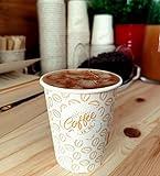 Caramont-7 Oz 100 Vasos de Cartón, Desechables, Resistentes al Calor, para Bebidas Frías y Calientes de Cartón de Calidad, Ideal para Café Expresso, Café Cortado, Té, Cumpleaños, etc