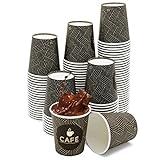 100 Vasos de Cartón Desechables - Vasos Cafe Para Llevar de 200ml (7oz) fabricados en España - Vasos Carton 100% Reutilizables Resistentes al Calor, Ideales para Café, Té, Cumpleaños, etc