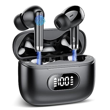 FAMOO Auriculares Inalámbricos Bluetooth, Auriculares Bluetooth 5.3 Graves Profundos, Diseño Portátil, Tiempo de Reproducción de 40H, Cascos Inalambricos Bluetooth con Micrófono ENC, IPX7 Impermeable