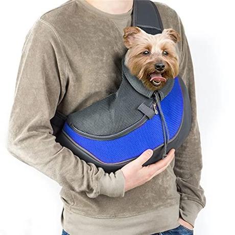 Bandolera para Perro Transportín Bolsa de Viaje para Llevar Perrito Gatito Mascota Pequeño Correa de Hombro Acolchada Ajustable Tote Bag