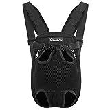Pawaboo Mochila del Perro, Bolso para Mascotas, Adjustable Bolsa Delantera para Perros, Bolsas de Transporte de Mascotas para Viajar/Senderismo, Talla M, Negro