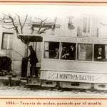 1885:Tranvía de mulas por el Muelle