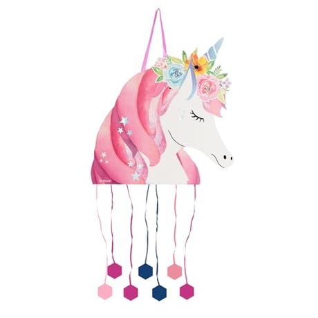 Piñata de Cumpleaños Grande de Unicornio de 40,5 x 43 cm - Decoración Fiestas Infantiles Niño y Niña - Piñatas Grandes para rellenar con juguetes y chuches.