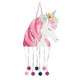 Piñata de Cumpleaños Grande de Unicornio de 40,5 x 43 cm - Decoración Fiestas Infantiles Niño y Niña - Piñatas Grandes para rellenar con juguetes y chuches.