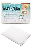 Almohada Bebe (100% Made In Italy Y Oeko-Tex®) - Cojin Bebe 40x30 Cm - Almohada Cuna Fina, Transpirable Y Antiácaros con Funda De Algodón 100% - Cojin Cuña