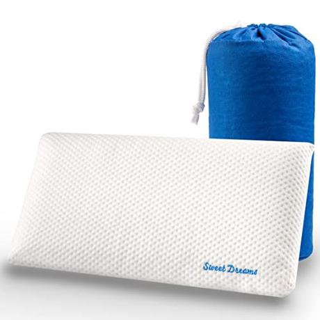 Petitxumet Almohada Infantil Viscoelástica para Cama y Cuna Ergonómica Transpirable e Hipoalergénica Doble Funda Almohada para Bebés y Niños de 1 a 8 años con Funda Stretch y Bolsa de Viaje