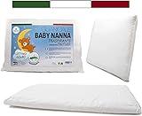 Almohada Bebe (100% Made In Italy Y Oeko-Tex®) - Cojin Bebe 40x60 Cm - Almohada Cuna Fina, Transpirable Y Antiácaros con Funda De Algodón 100%