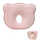 Almohada Bebe Recien Nacido de Espuma Viscoelastica y Terciopelo - Cojin Cuna Cama Cochecito Viajes Guardería - Cuidado de la Forma de la Cabeza - Almohada Transpirable Ergonómica Hipoalergenica