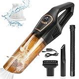 Aspiradora de mano, Aspiradora de computadora Aspiradora de automóvil inalámbrica, aspirador coche recargable de succión fuerte de 6Kpa, Limpieza de cabello de mascotas en el automóvil doméstico