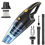 Aspirador de Mano Potente 120W, 13KPA, Aspiradora sin Coche, Aspiradora de Mano sin Cable Potente, Portatil Aspirador Sofa por Pelo de Mascota, Automóvil, Hogar, con luz LED, Absorbe Líquido