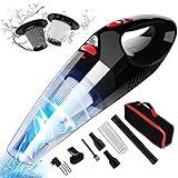 RIKIN Aspirador de Mano 8500PA 120W Aspiradora de Coche Sin Cable Carga Rápida Potente Filtro de Acero Inoxidable Accesorio Completo y Bolsa de Transporte para Hogar y Coche