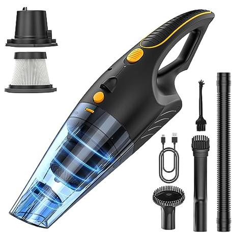 Aspirador de Mano Potente 120W, 13KPA, Aspiradora sin Coche, Aspiradora de Mano sin Cable Potente, Portatil Aspirador Sofa por Pelo de Mascota, Automóvil, Hogar, con luz LED, Absorbe Líquido