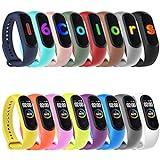 Hianjoo 16 Piezas Correa Compatible con Xiaomi Mi Band 4/ Mi Band 3, Pulsera Banda de Deportes Suave Ajustable Silicona Reemplazo Bracelet Compatible con Xiaomi Mi Smart Band 4