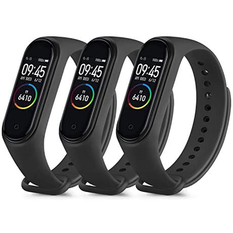 Yisica Correa para Xiaomi Mi Band 4/ 3, 3Pack Coloridos Recambio Silicona Pulseras de Repuesto para Xiaomi Mi Smart Band 4/3 (Negro)