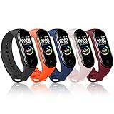 BANGTING 5 PCS Correa Compatible con Pulseras Xiaomi Mi Band 3/4, Correas para Fundas Mi Fit Band 4 My Band 3 Inteligente Funda Miband3 Pulsera Reloj Silicona Banda Reemplazo