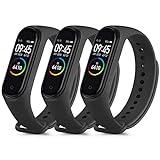 Yisica Correa para Xiaomi Mi Band 4/ 3, 3Pack Coloridos Recambio Silicona Pulseras de Repuesto para Xiaomi Mi Smart Band 4/3 (Negro)