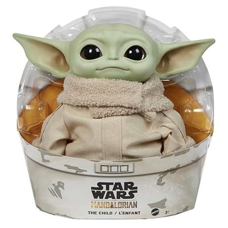 Star Wars Peluche de Baby Yoda de El Mandaloriano, Cuerpo Blando y Base Robusta, 28 cm, Regalo para Fans y Coleccionistas Adultos y Niños, GWD85