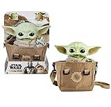 Star Wars The Mandalorian Peluche 28 cm Baby Yoda (El niño) con sonidos y bolsa de transporte, juguete para niños y niñas +3 años (Mattel HBX33)