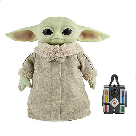 Star Wars Peluche de Baby Yoda de El Mandaloriano, Sonidos y Movimientos, Blando con Base Robusta, 28 cm, Regalo para Adultos y Niños de 3+ Años, GWD87