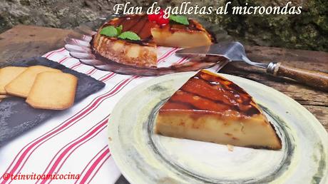 Flan de galletas de canela en microondas