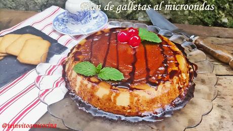Flan de galletas de canela en microondas