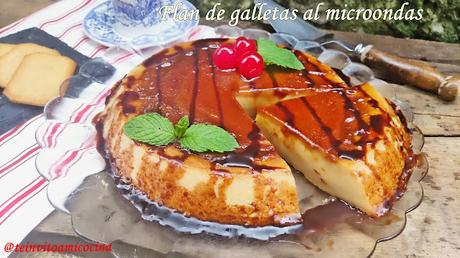 Flan de galletas de canela en microondas