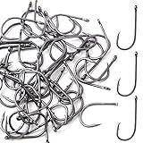 100pcs Anzuelos de Pesca Anzuelos de Púas Ganchos Gancho de Acero al Carbono con Agujero Anzuelos de Pesca Mar para Agua Salada y Agua Dulce