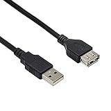 CABLEPELADO Cable Alargador USB 2.0 | Cable Extensor USB Tipo A Macho a Hembra | para Impresora,Ratón,Teclado,Pendrive,Mando de PS, Disco Externo,Ordenador | Negro | 1 Metro