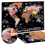 ATLAS & GREEN Mapa Mundi Rascar | Mapa del Mundo para Pared | Mapa Europa para Rascar | Scratch Map Mapamundi con Accesorios