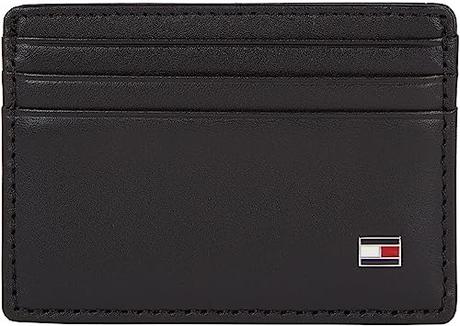 Tommy Hilfiger Hombre Cartera Eton de Cuero, Negro (Black), Talla Única