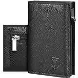 TEEHON Carteras para Hombre con Cierre Magnético | Tarjetero Hombre con Protección RFID & Compartimento para Billetes y Monedas, Ventana de identificación | Cartera Hombre Billeteras para Hombre Negro