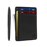 POWR Cartera Tarjetero | Cartera Pequeña | Porta Tarjetas Credito Minimalista | RFID Carteras | Regalos para Hombres